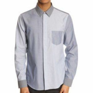 ACNE STUDIOS Viktor Block Mix BLUE Dress SHIRT